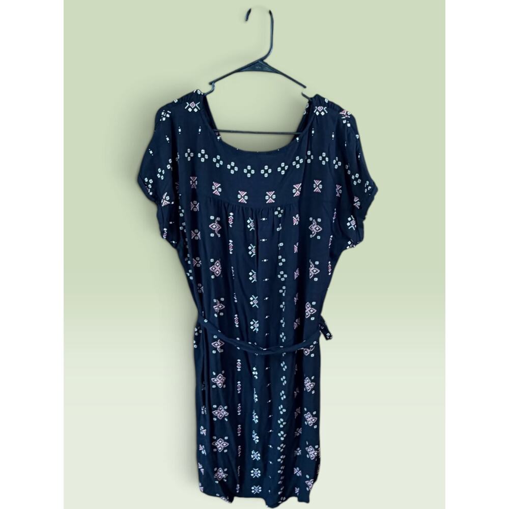 Sonoma Goods For Life Womens Dress XL Black Geometric Peasant Dress - Picture 2 of 4